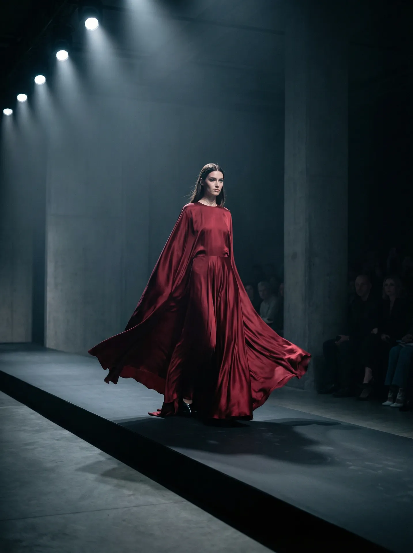 红色丝绸晚礼服走秀短视频封面